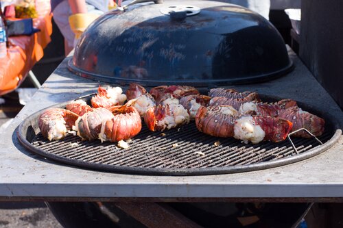 Chris Mottl Grilling Lobster (Photo: Kay M., Soldier Field, Sept 24, 2017)